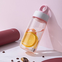 CHAHUA 茶花 凌动时尚随行杯运动水杯大容量塑料便携水瓶杯户外运动水杯 粉色(510ml)