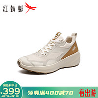 红蜻蜓【商场】厚底健步鞋女款2024通勤休闲运动鞋DW036020 米/灰色 39