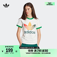 adidas 阿迪达斯 运动上衣短袖T恤女装夏季新款adidas阿迪达斯官方三叶草IS0310