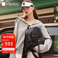 Lesportsac乐播诗23包包女包旅游外出逛街小背包防水轻便双肩包书包 黑色