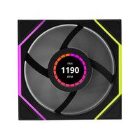 LIAN LI 联力 TL LCD 140 ARGB 140mm 四代积木风扇 黑色 单个装 反叶