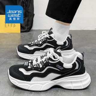 真维斯(jeanswest)男鞋潮流春夏季鞋子男休闲老爹鞋男士厚底跑步运动