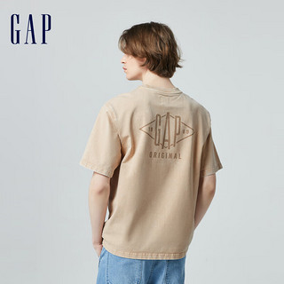 Gap 盖璞 男女春季圆领短袖T恤 877013 卡其色 XL