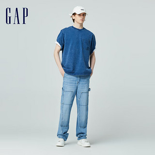 Gap 盖璞 男女春季圆领短袖T恤 877013 深蓝色 XXXL