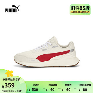 PUMA 彪马 官方 新款男女同款运动休闲鞋 RUNTAMED 389236 米白色-红色-银色-05 38