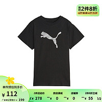 PUMA 彪马 官方 夏季新款女子休闲圆领短袖T恤 HER TEE 680270 黑色-01 S(155/80A)