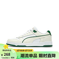 PUMA 彪马 男女同款复古休闲板鞋 RBD GAME LOW 386373 白-灰色-深绿色-金色-11 37