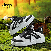 百亿补贴：Jeep 吉普 儿童小白鞋男童女童2024夏季新款低帮板鞋透气网面鞋软底鞋子