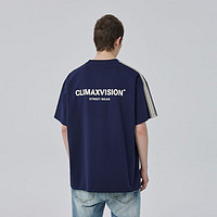 CLIMAX VISION 织带拼接双排字母印花T恤短袖美式高街复古半袖tee