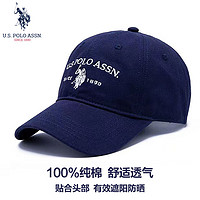 us polo assn 保罗帽子男棒球帽女士情侣时尚运动刺绣遮阳鸭舌帽 藏蓝