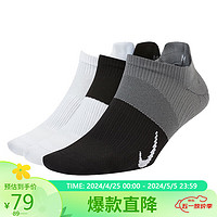 NIKE 耐克 短袜女训练袜子三联包LIGHTWEIGHT运动袜CV2964-904多色M码