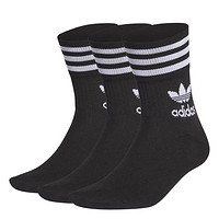 adidas ORIGINALS MID CUT CRW SCK男女同款舒适透气休闲运动袜子