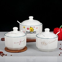 MIN SHENG CI YE 优质陶瓷调味罐单个调料罐创意辣椒油猪油调料缸厨房用品盐佐料盒