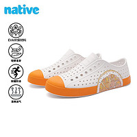 native 男女洞洞鞋Jefferson系列水果半圆印花户外沙滩凉鞋 色|橙子半圆|橙色 39