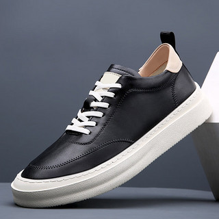 老人头（LAORENTOU）高品质真皮休闲鞋38-44黑白两色