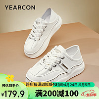 YEARCON 意尔康 女鞋厚底运动鞋休闲小白鞋拖穿两用女单鞋 29521W 白色 40