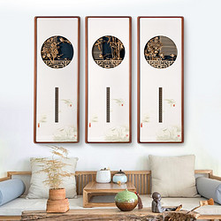 立體木雕掛畫現代中式客廳裝飾畫高檔豎版玄關背景墻面壁畫中國風