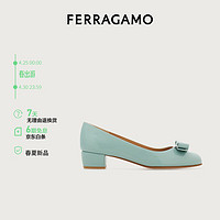 菲拉格慕（Ferragamo）女士浅橄榄绿色Vara高跟鞋 0768776_1D _ 60/36.5 
