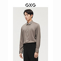 GXG 男装 商场同款卡其色免烫长袖衬衫 22年秋季新品城市户外系列