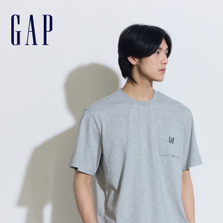 Gap 盖璞 男女夏季纯棉圆领短袖T恤 460846 灰色 L