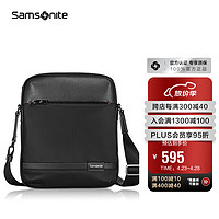 Samsonite 新秀丽 斜挎包精品男士单肩包牛皮革挎包时尚男包休闲实用TN5*09004黑色