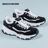 SKECHERS 斯凯奇 女鞋 24夏季老爹鞋时尚运动鞋轻便耐磨透气休闲鞋厚底熊猫鞋 BKW黑白 37