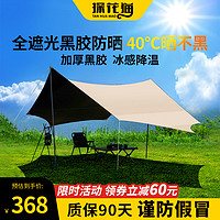 探花猫 户外黑胶全遮光天幕帐篷涂层露营野营幕布便携式遮阳棚TH