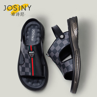 JOSINY 卓诗尼 男鞋2024夏季新款休闲两穿轻便罗马沙滩鞋软底防臭男士凉鞋
