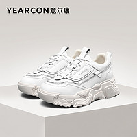 YEARCON 意尔康 女鞋春秋季女士松糕厚底老爹鞋休闲单鞋英伦风时尚潮流百搭