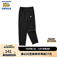 Skechers斯凯奇小冰裤儿童户外轻薄运动裤夏季男女童长裤P224K041 碳黑/0018 160