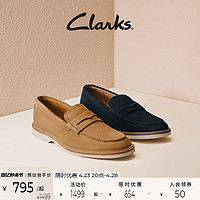 Clarks 其乐 男鞋艾提克系列新品一脚蹬乐福鞋豆豆鞋通勤休闲皮鞋男