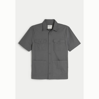 HOLLISTER24春夏宽松短袖工装风衬衫上衣男女装 358314-1 深灰色 S (175/92A)