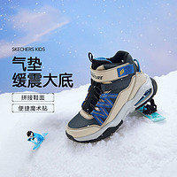 SKECHERS 斯凯奇 运动鞋四季男中大童魔术贴板鞋百搭舒适潮流休闲鞋406429LC