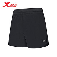 XTEP 特步 运动裤女梭织短裤健身跑步876228240171 正黑色 L