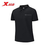 XTEP 特步 男子运动时尚休闲POLO衫876229020016 正黑色 L