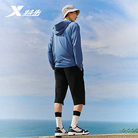 XTEP 特步 运动裤针织七分裤跑步防晒紫外线防护876229620014 正黑色 XL