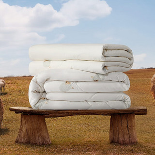 MERCURY 水星家纺 子母被澳洲进口100%羊毛被子春秋被芯四季被 羊卷卷澳洲羊毛二合一被(150×210cm)