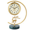 Hense 汉时 欧式轻奢黄铜座钟创意桌面台钟玄关装饰时钟客厅石英钟表HD1032