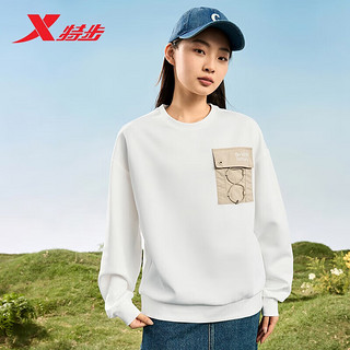XTEP 特步 塑型科技套头衫卫衣女户外运动上衣876128920010 本白 XS