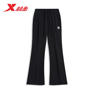 XTEP 特步 运动裤女针织长裤舒适跑步休闲876228630064 正黑色 XS