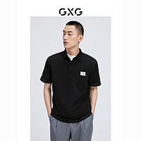 GXG 男装 短袖明线POLO衫胸前织唛绣花设计2022年夏季新品
