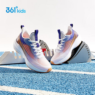 361°闪速3.0|儿童竞速跑鞋24夏季青少年透气训练运动鞋 白40 361度白/奇幻紫/奶昔橙