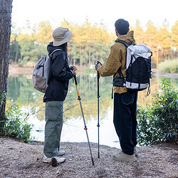 Naturehike 挪客戶外 戶外兒童登山杖男女徒步手杖超輕鋁合金外鎖伸縮拐杖晴雪綠61-135