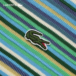 LACOSTE法国鳄鱼女装24年夏季短袖撞色条纹时尚针织POLO衫AF7027 IRI/绿色条纹拼色 34 /155