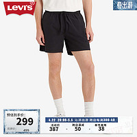 Levi's李维斯24夏季男士复古休闲棉混纺宽松直筒短裤帅气时尚 黑色 S