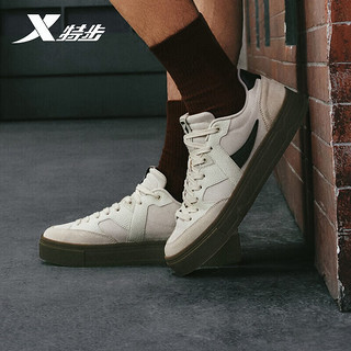 XTEP 特步 男鞋MAXX-SE滑板鞋潮流876219310005 白沙灰/黑 39