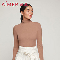 Aimer 爱慕 保暖内衣高领长袖舒适贴肤打底上衣中空翼AM726851咖色170