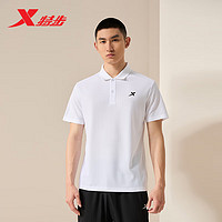 XTEP 特步 运动短袖男POLO衫夏季休闲876229020118 珍珠白 2XL