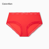 卡尔文·克莱恩 Calvin Klein 内衣女士性感蕾丝拼接舒适棉质裆防夹臀半包臀三角内裤QD3767