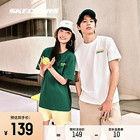 SKECHERS 斯凯奇 凉感T恤印花情侣男女同款针织圆领短袖衫吸湿速干